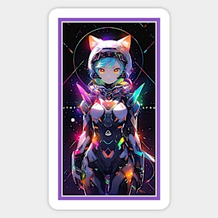 Anime Sci-Fi Cat Girl | Quality Anime Girl Artwork | Manga Girl Anime Art Sticker